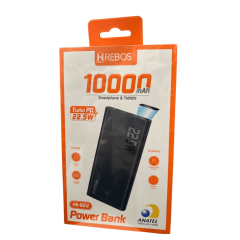 Power Bank 10.000mah 2usb Usb-c Hrebos Hs-922 Preto 22,5w