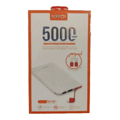 Power Bank Carregador Portátil Kaidi 5000 Mah Slim Kd-952