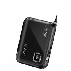 Power Bank Portátil 10.000mah Turbo 22.5w C Visor De Carga Cor Preto HS-927-1